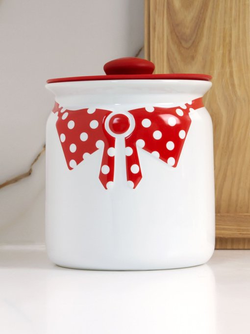 Емкость для хранения белая с красным MBM MY HOME модель KP-42 WHITE/RED Фото