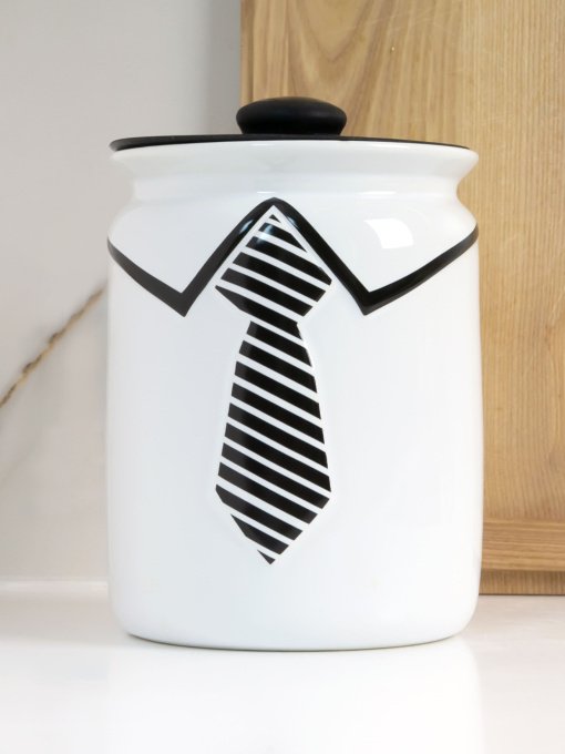 Емкость для хранения белая с черным MBM HOME модель KP-43 WHITE/BLACK Фото