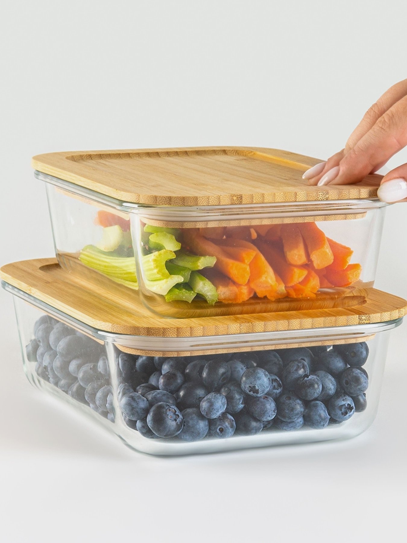 Ємність для зберігання прозора/дерево MBM MY HOME Модель KP-61 T/WOOD Фото