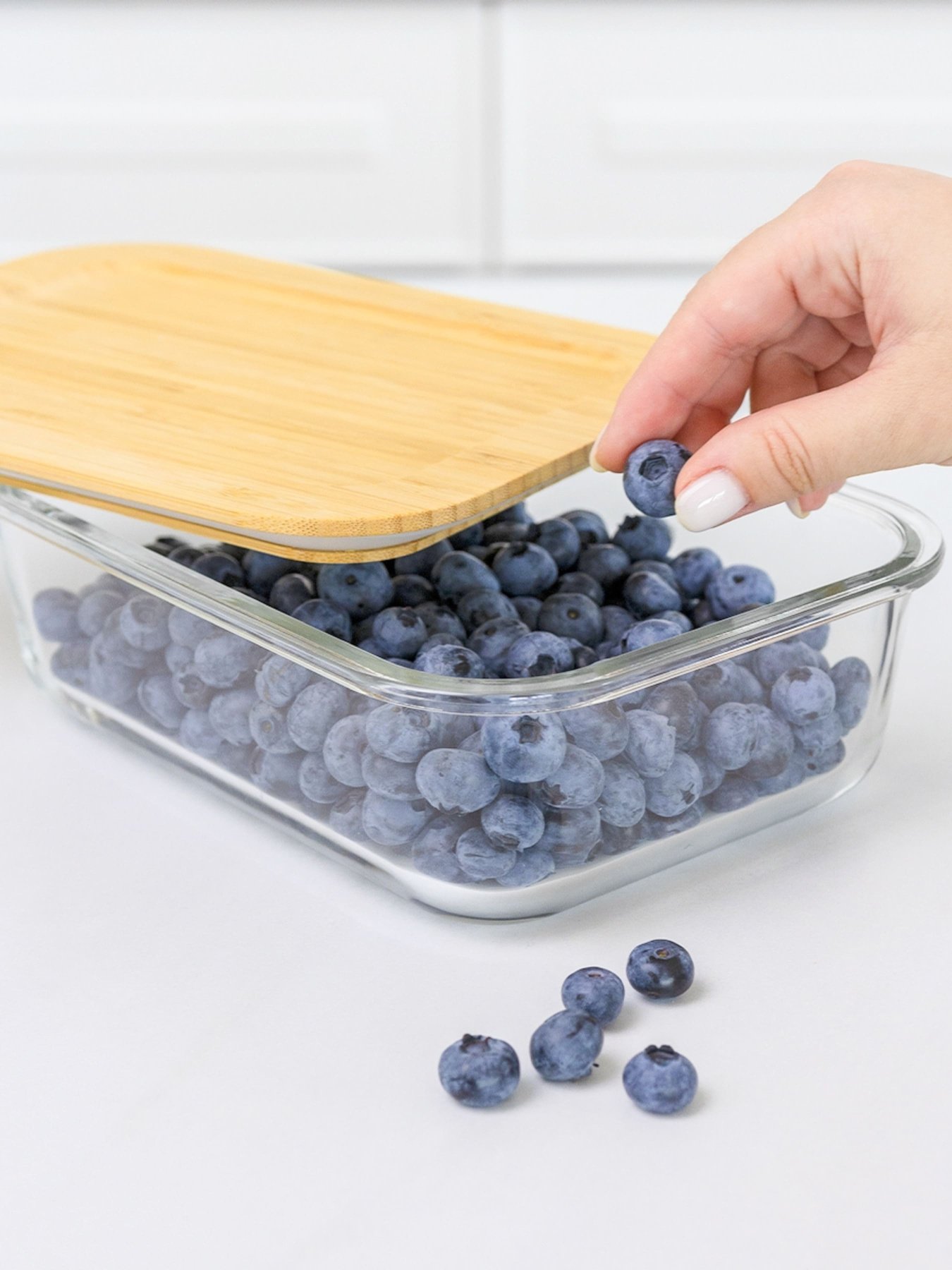 Емкость для хранения прозрачная/дерево MBM HOME модель KP-61 T/WOOD Фото