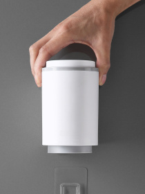 Держатель для зубных щеток со стаканами клеящийся белый с серым MBM HOME модель BP-20 WHITE/GRAY Фото