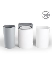 Держатель для зубных щеток со стаканами клеящийся белый с серым MBM HOME модель BP-20 WHITE/GRAY Фото