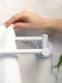 Держатель для полотенец двойной клеящийся MBM MY HOME модель BP-31 WHITE Фото