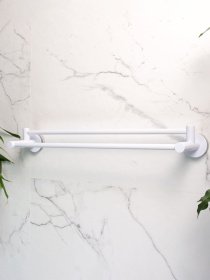 Держатель для полотенец двойной клеящийся MBM MY HOME модель BP-31 WHITE Фото