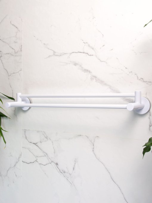 Тримач для рушників подвійний клейкий MBM HOME модель BP-31 WHITE Фото
