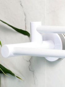 Держатель для полотенец двойной клеящийся MBM HOME модель BP-31 WHITE Фото