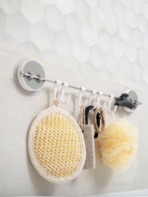 Держатель с крючками универсальный клеящийся MBM MY HOME модель BP-8 WHITE Фото