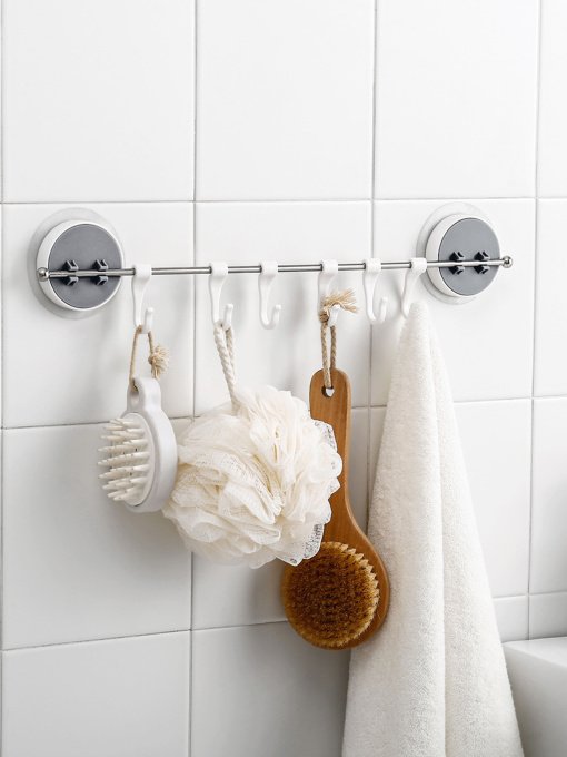 Держатель с крючками универсальный клеящийся MBM MY HOME модель BP-8 WHITE Фото