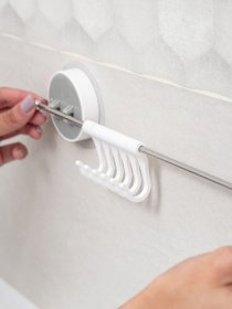 Держатель с крючками универсальный клеящийся MBM HOME модель BP-8 WHITE Держатель с крючками универсальный клеящийся MBM HOME модель BP-8 WHITE Фото