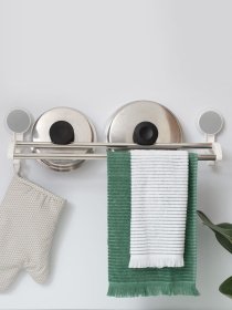 Держатель для полотенец двойной клеящийся с нержавеющей стали MBM HOME модель BP-9 WHITE Фото