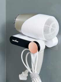 Держатель для фена клеящийся белый с черным MBM MY HOME модель BP-32 WHITE/BLACK Фото