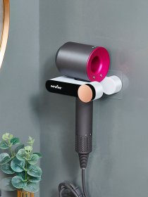 Держатель для фена клеящийся белый с черным MBM MY HOME модель BP-32 WHITE/BLACK Фото