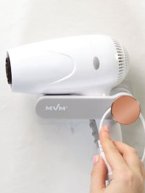 Держатель для фена клеящийся белый с серым MBM HOME модель BP-32 WHITE/GRAY Фото
