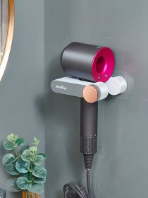 Держатель для фена клеящийся белый с серым MBM HOME модель BP-32 WHITE/GRAY Фото