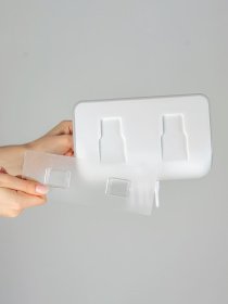 Тримач настінний з гачками клейкий MBM MY HOME Модель KP-10 WHITE/GRAY Фото