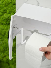 Держатель для туалетной бумаги с отверстием для аромасаше MBM HOME модель BP-41 WHITE/GRAY Фото