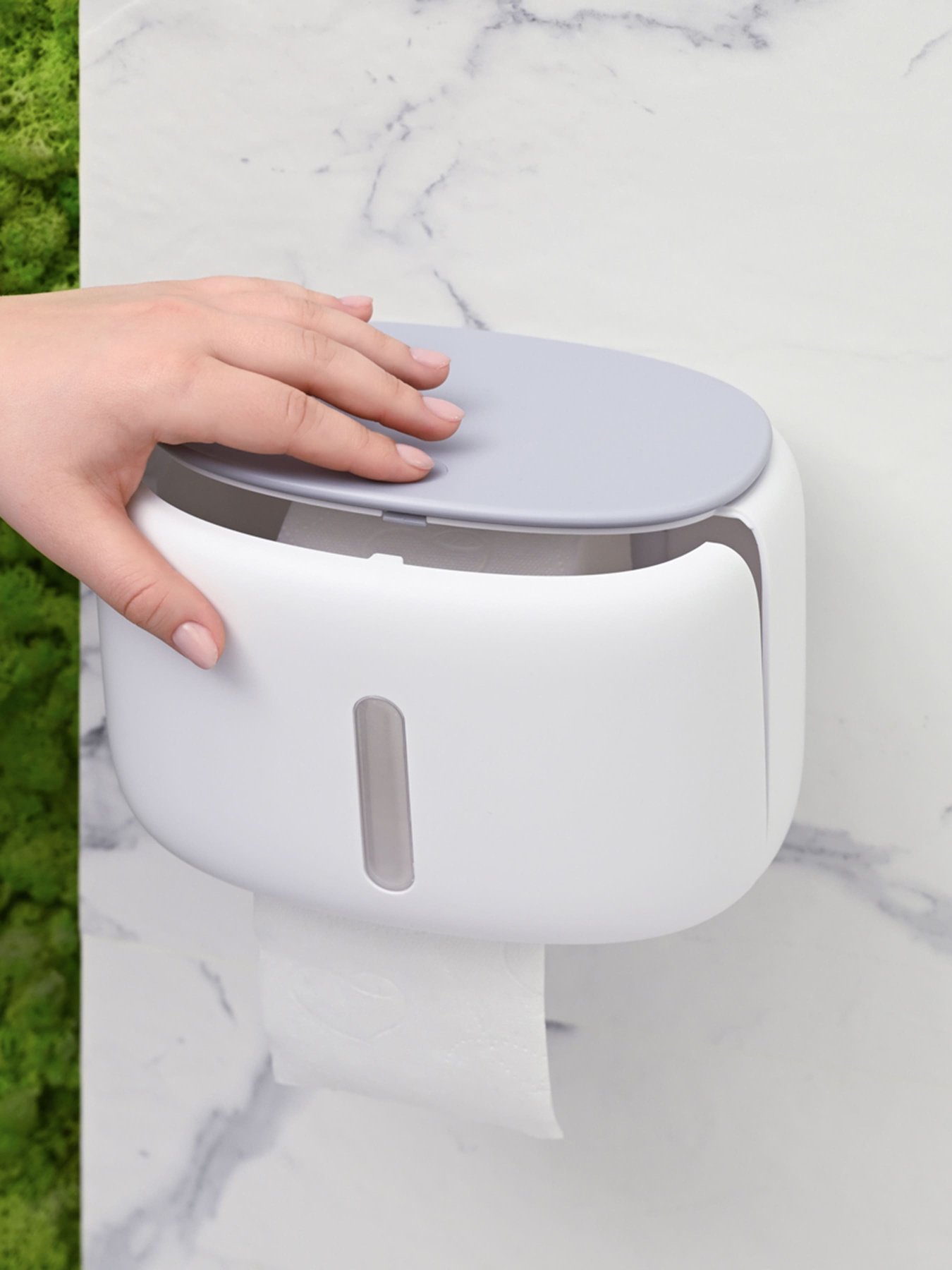 Держатель для туалетной бумаги белый с серым MBM MY HOME модель BP-43 WHITE/GRAY Фото