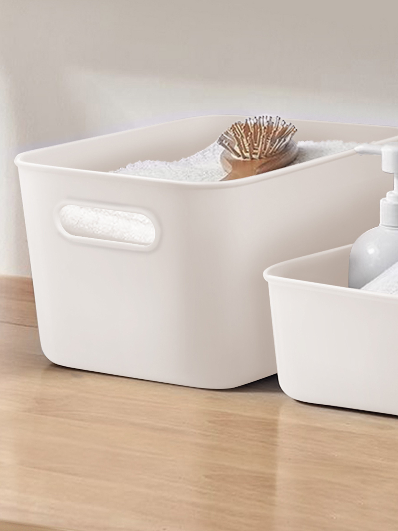 Ящик для хранения без крышки пластиковый белый MBM HOME модель FH-11 S WHITE Фото