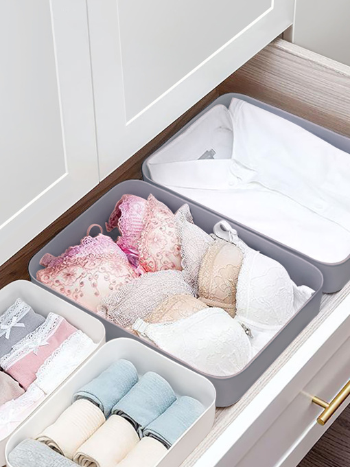 Ящик для хранения без крышки пластиковый серый MBM MY HOME модель FH-12 L GRAY Фото