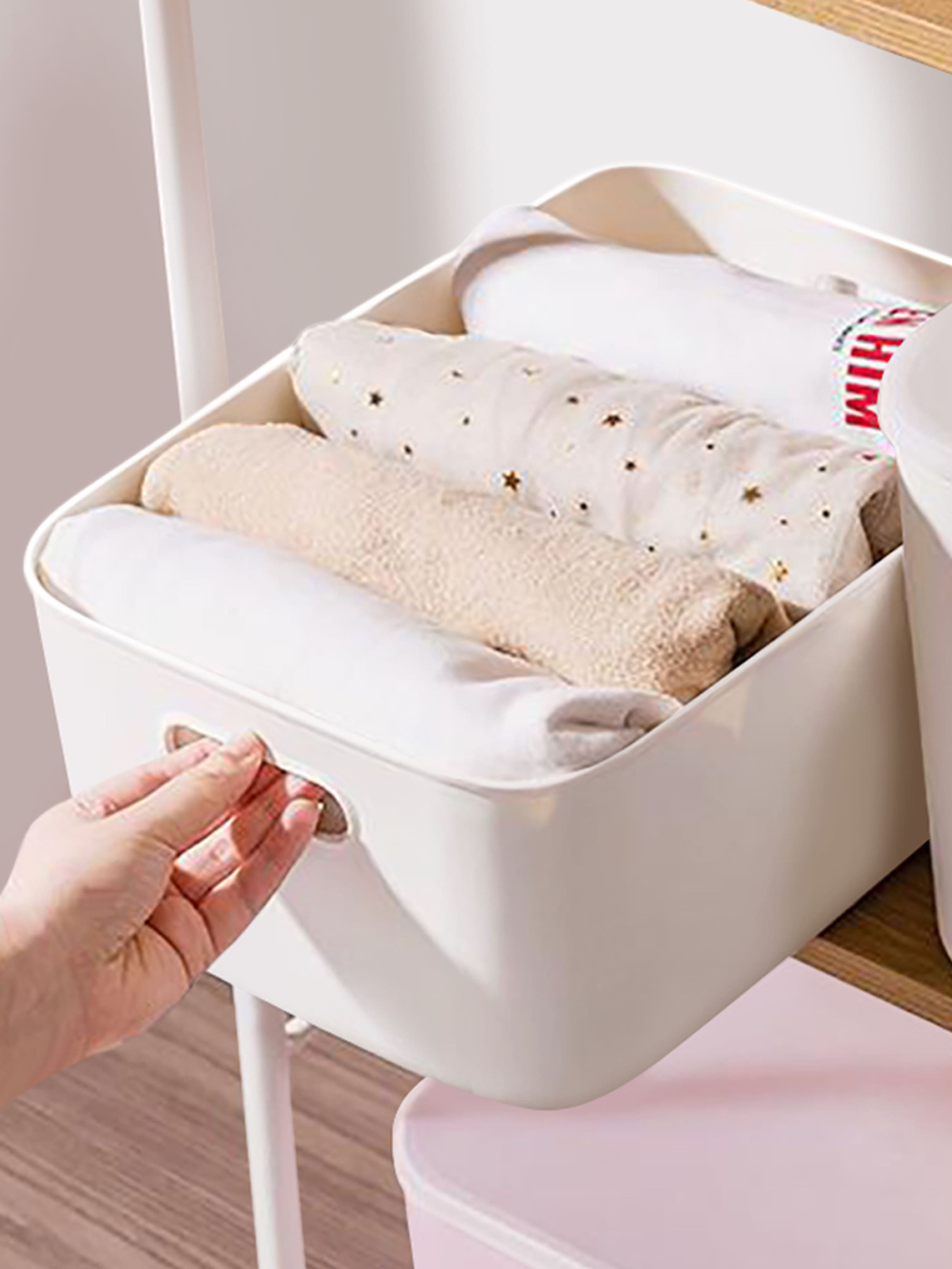 Ящик для хранения без крышки пластиковый белый MBM MY HOME модель FH-13 XL WHITE Фото