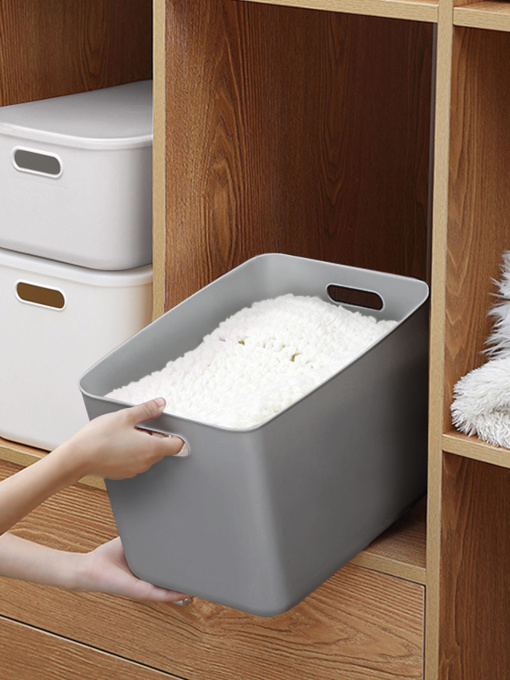 Ящик для хранения без крышки пластиковый серый MBM MY HOME модель FH-14 XXL GRAY Фото