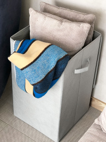 Ящик для хранения текстильный серый MBM MY HOME модель TH-02 GRAY Фото