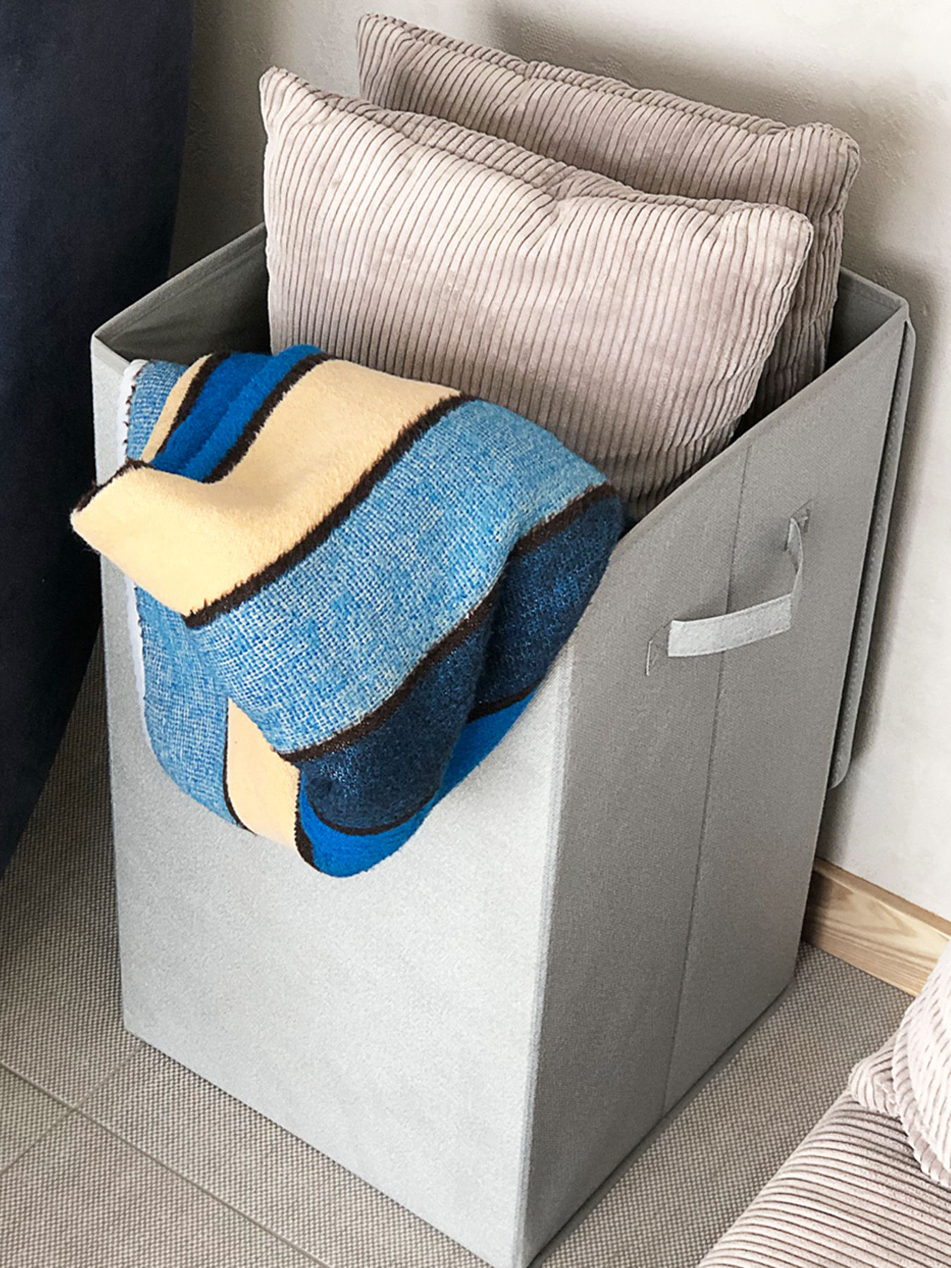 Ящик для хранения текстильный серый MBM HOME модель TH-02 GRAY Фото