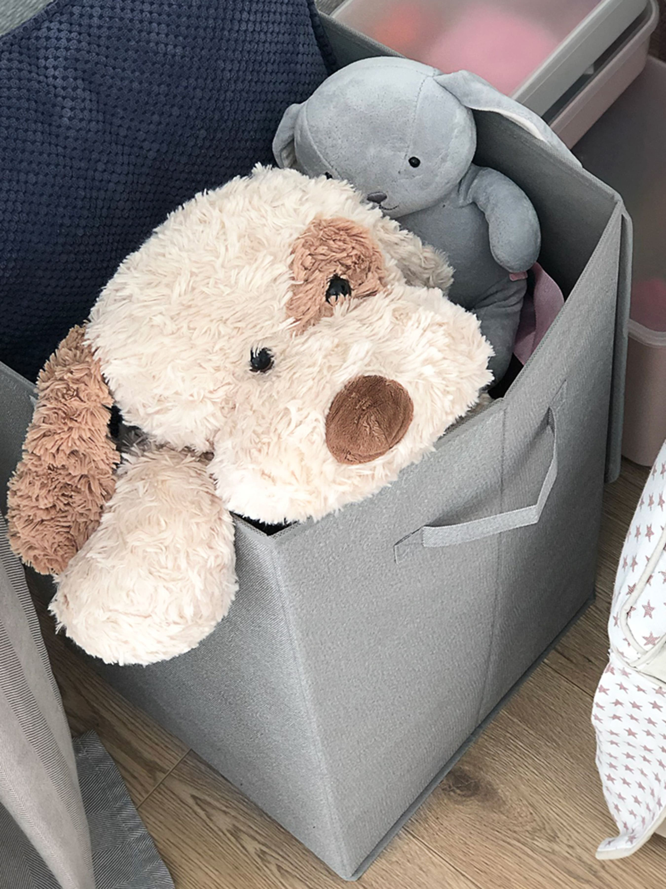 Ящик для хранения текстильный серый MBM HOME модель TH-02 GRAY Фото