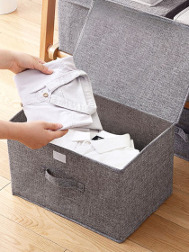 Ящик для зберігання з кришкою сірий MBM HOME модель TH-07 GRAY Фото