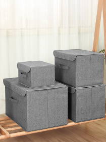 Ящик для зберігання з кришкою сірий MBM HOME модель TH-07 GRAY Фото