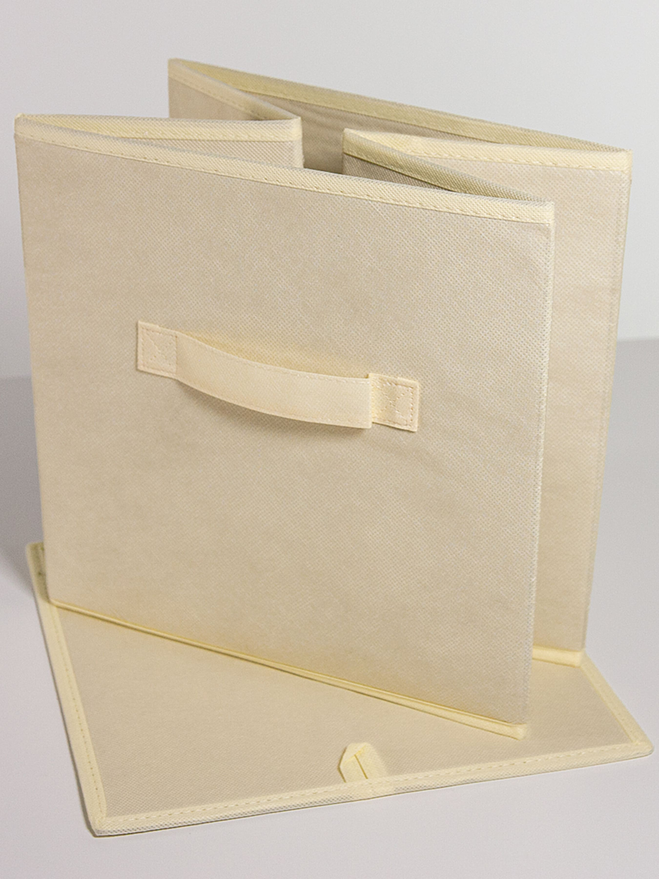 Ящик для зберігання квадратний бежевий MBM MY HOME Модель TH-08 BEIGE Фото