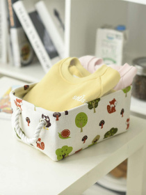 Ящик для хранения с ручками с рисунком MBM MY HOME модель TH-11 WHITE Фото