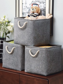 Ящик для хранения с ручками серый MBM MY HOME модель TH-12 GRAY Фото