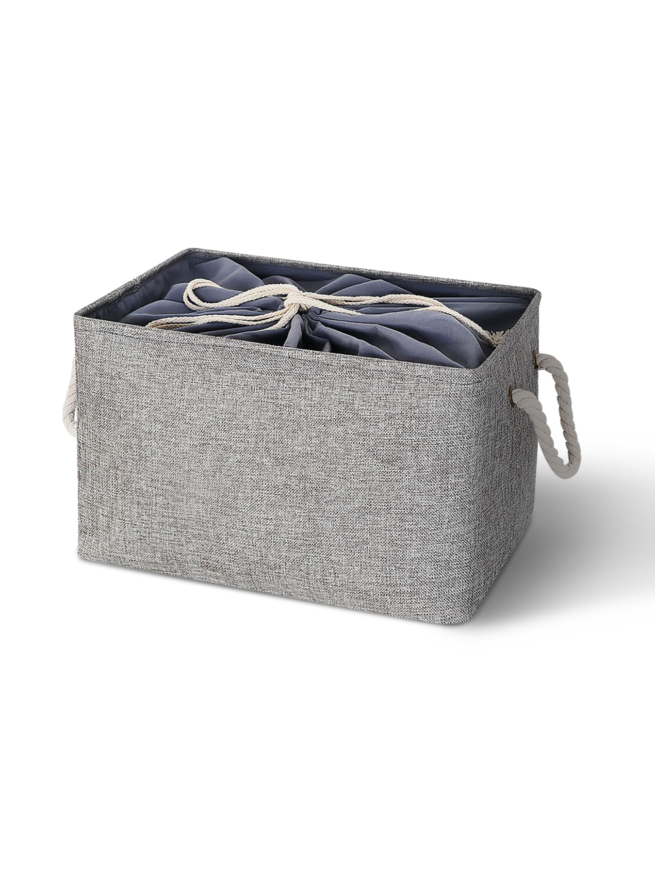 Ящик для хранения с ручками и затяжками серый MBM MY HOME модель TH-13 XL GRAY Фото