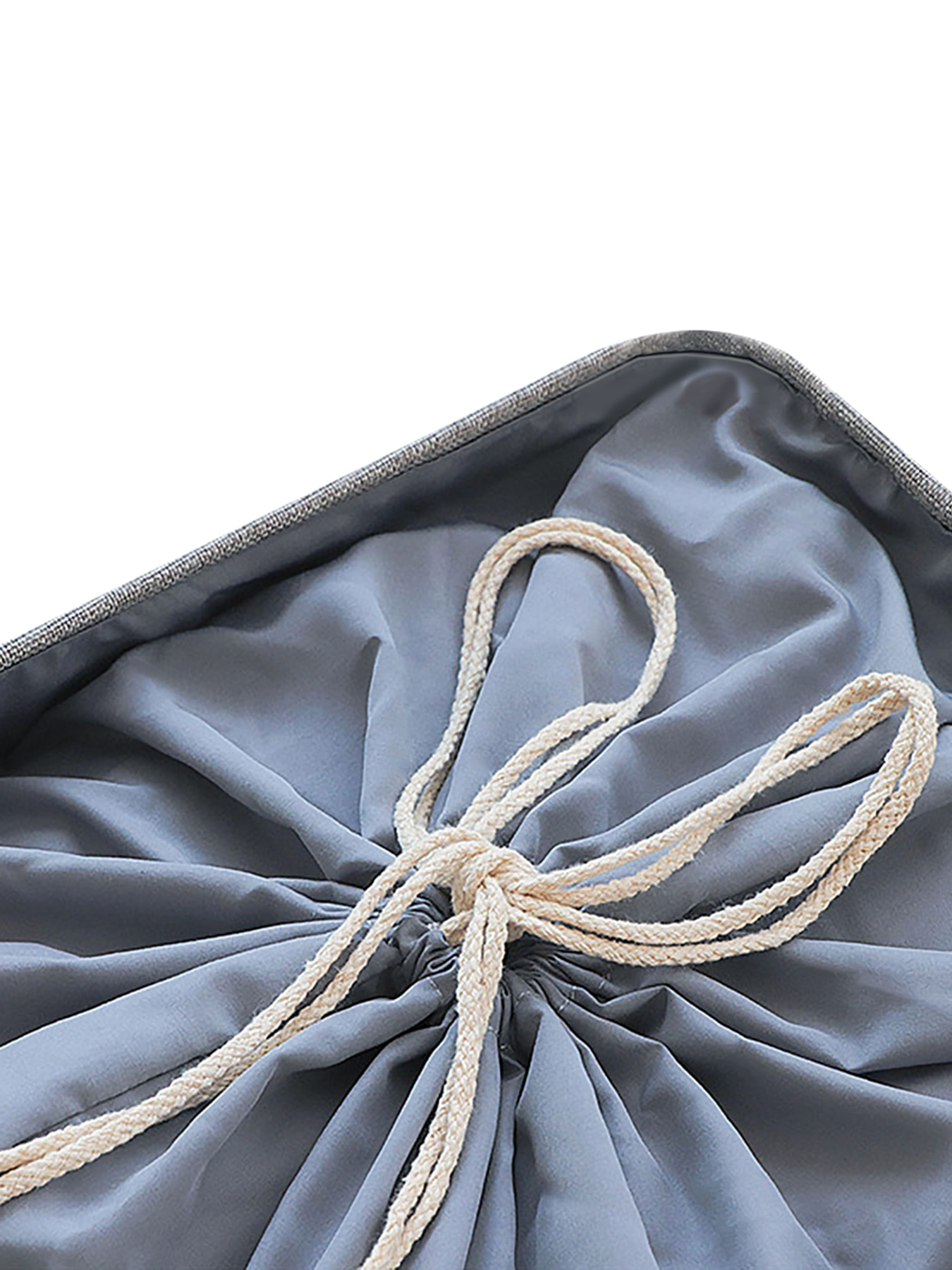 Ящик для зберігання з ручками та затяжками сірий MBM HOME модель TH-13 XL GRAY Фото