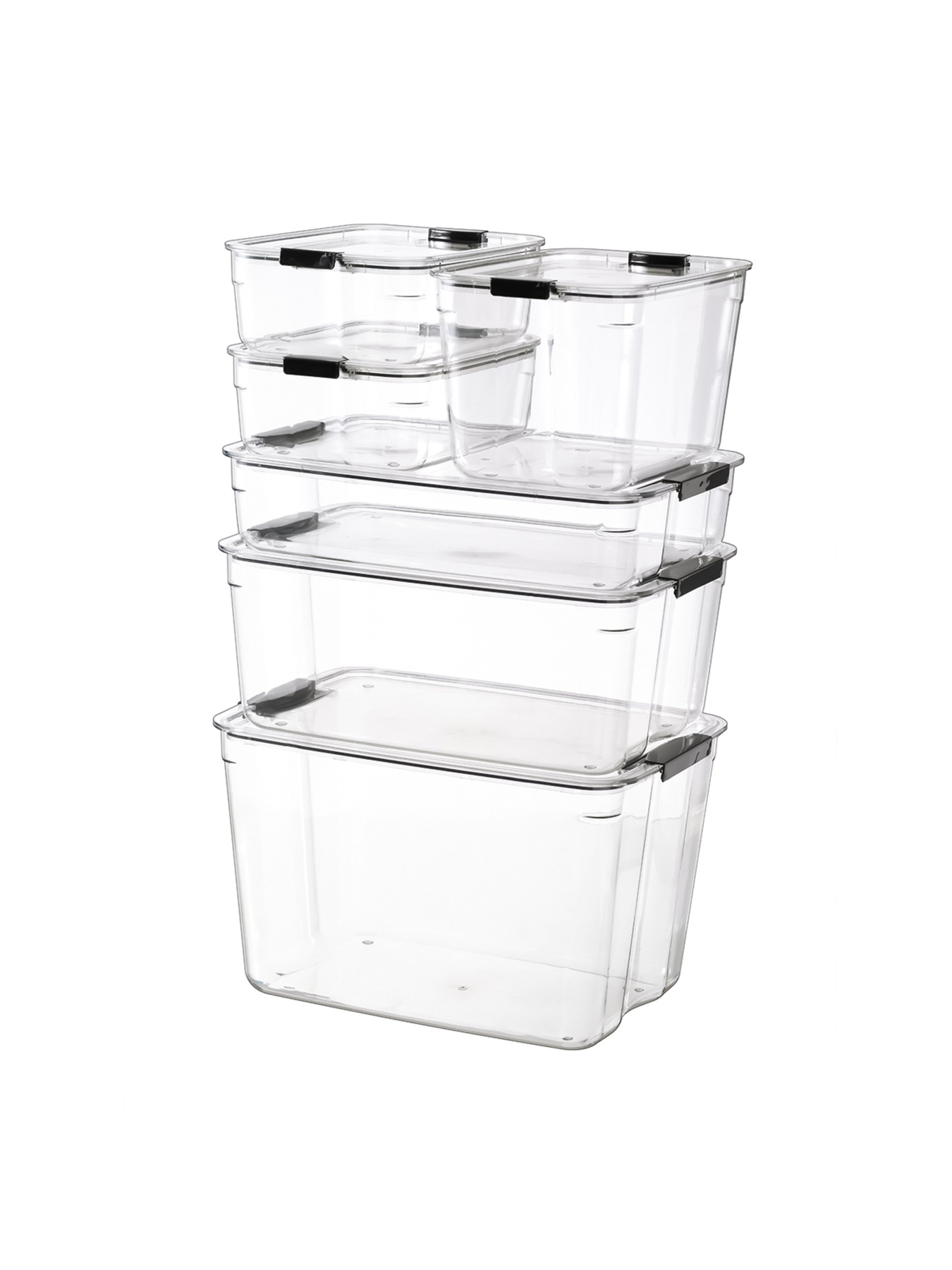 Ящик для хранения с крышкой пластиковый прозрачный MBM MY HOME модель FH-35 T Фото