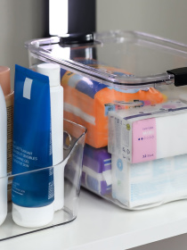 Ящик для хранения с крышкой пластиковый прозрачный MBM MY HOME модель FH-35 T Фото