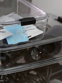 Ящик для хранения с крышкой пластиковый прозрачный MBM HOME модель FH-35 T Фото