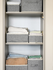 Ящик для хранения серый MBM MY HOME модель TH-27 LIGHT GRAY Фото