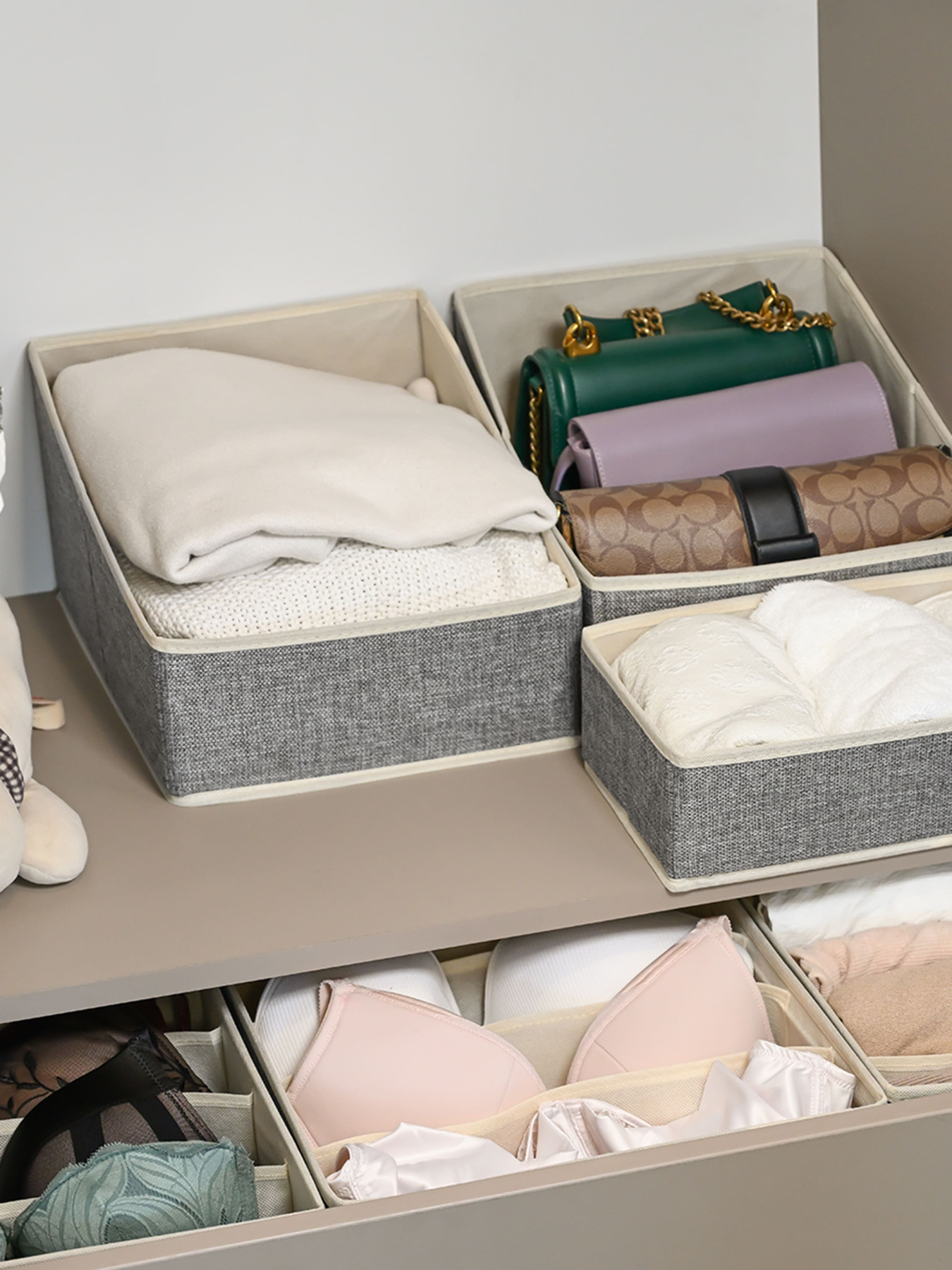 Ящик для зберігання сірий MBM HOME модель TH-27 LIGHT GRAY Фото