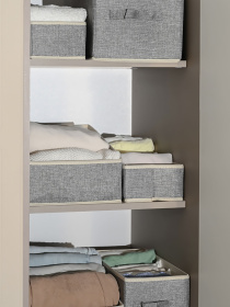 Ящик для хранения прямоугольный серый MBM MY HOME модель TH-28 LIGHT GRAY Фото