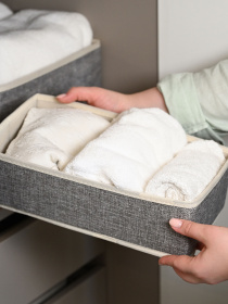 Ящик для хранения прямоугольный серый MBM MY HOME модель TH-28 LIGHT GRAY Фото