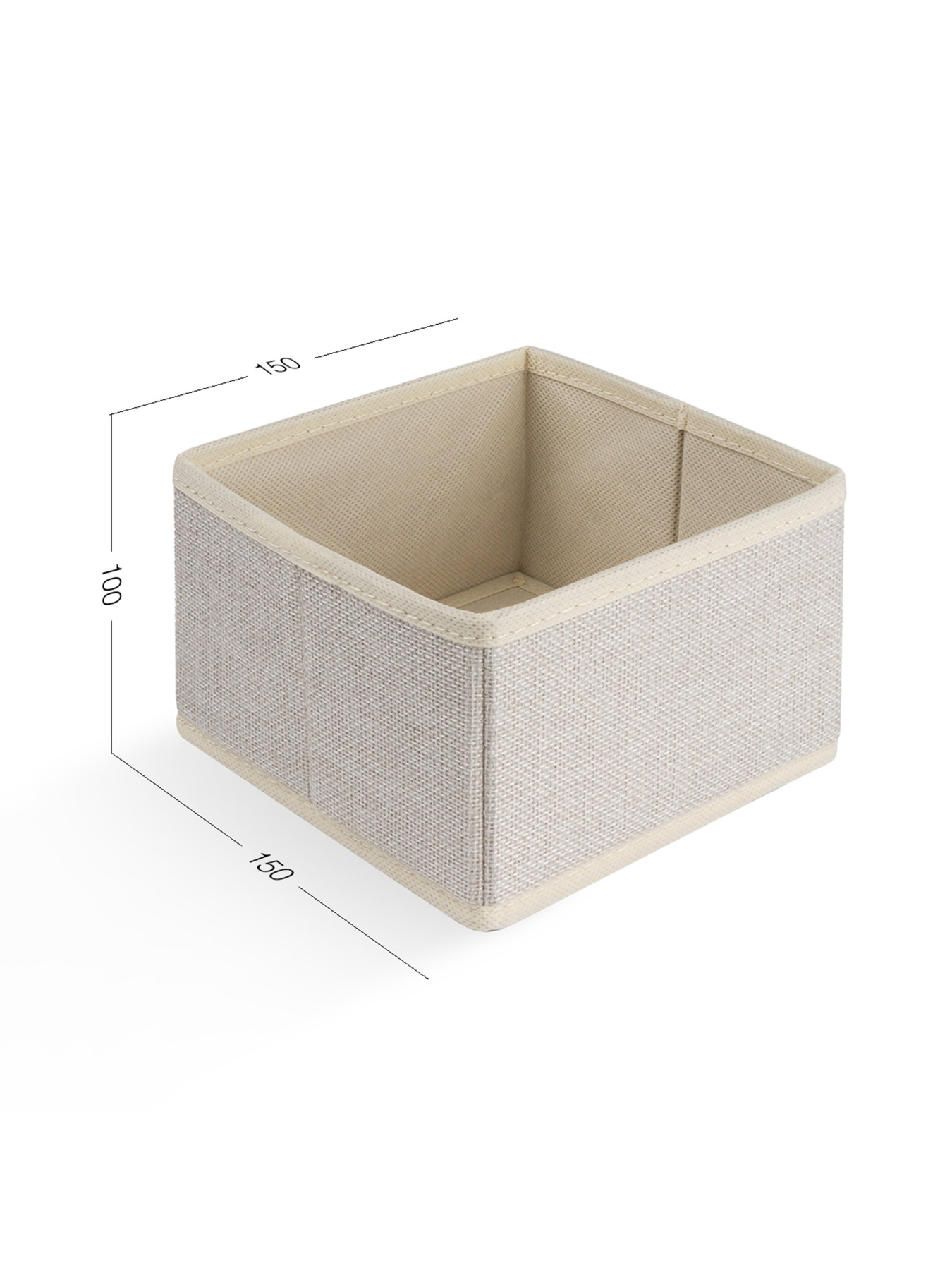 Ящик для хранения квадратный кремовый MBM MY HOME модель TH-29 CREAM Фото