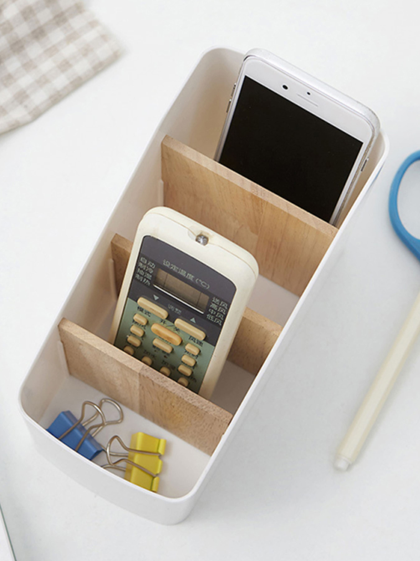 Органайзер для мелочей белый MBM MY HOME модель FH-01 WHITE/WOOD Фото