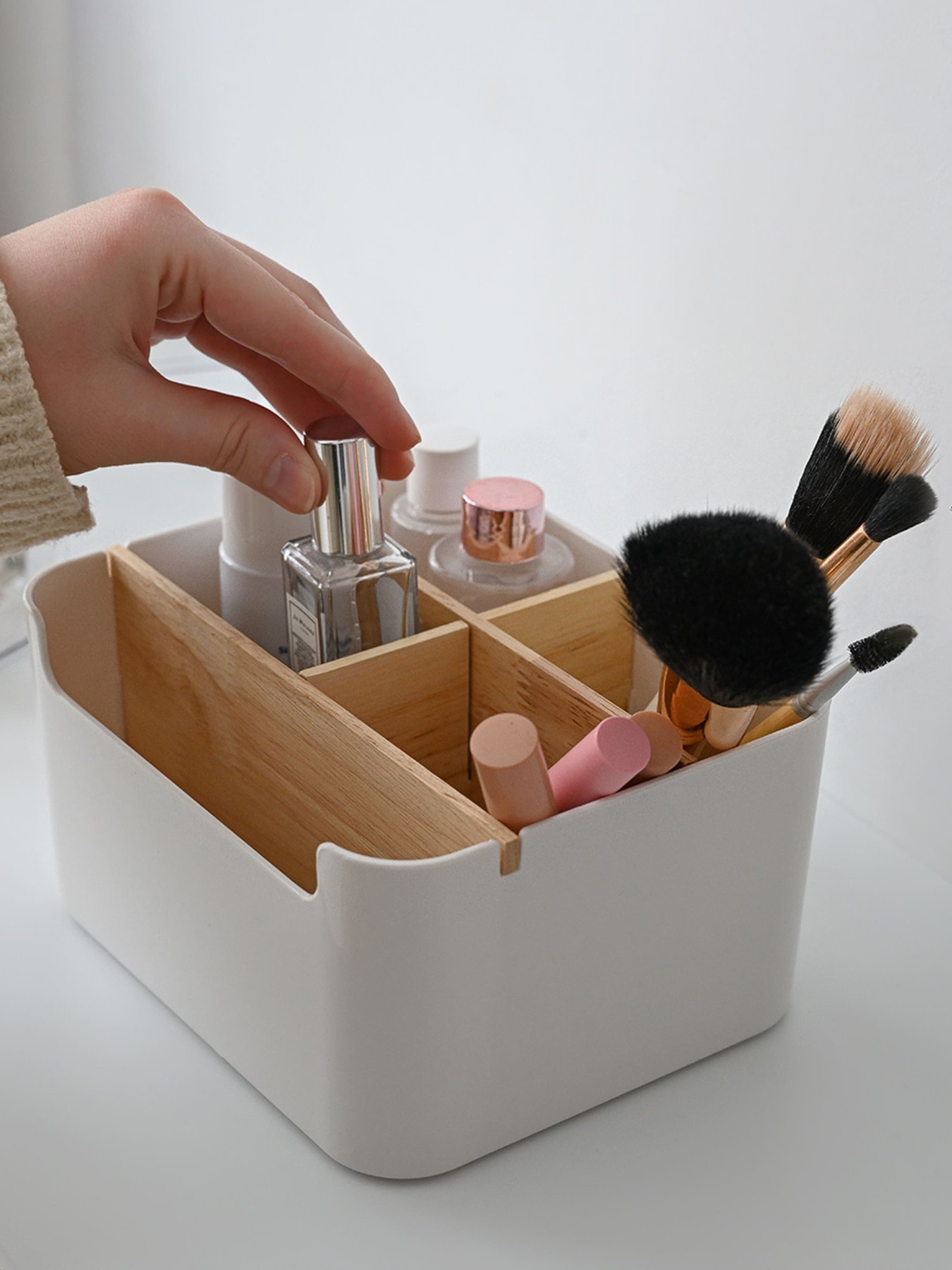 Органайзер для мелочей белый MBM MY HOME модель FH-02 WHITE/WOOD Фото