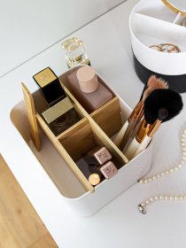 Органайзер для мелочей белый MBM MY HOME модель FH-02 WHITE/WOOD Фото