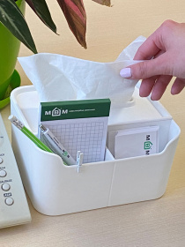 Органайзер для салфеток настольный белый MBM HOME модель FH-17 WHITE Фото