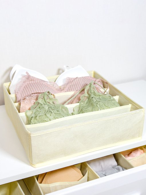 Органайзер для зберігання на 5 секцій бежевий MBM MY HOME модель TH-09-05 BEIGE Фото