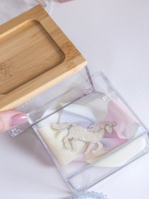 Органайзер для мелочей двойной квадратный прозрачный/дерево Paris MBM MY HOME модель FH-29 T/WOOD Фото