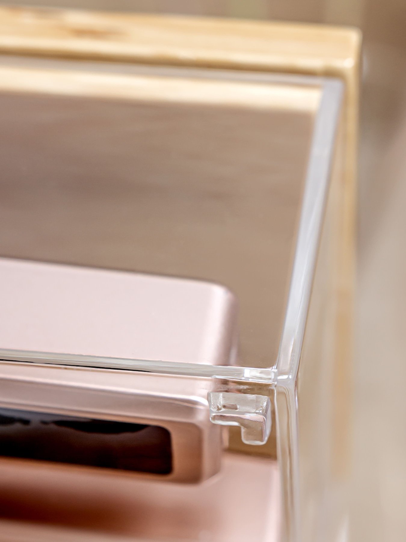 Органайзер для мелочей двойной прямоугольный прозрачный/дерево Paris MBM HOME модель FH-30 T/WOOD Фото